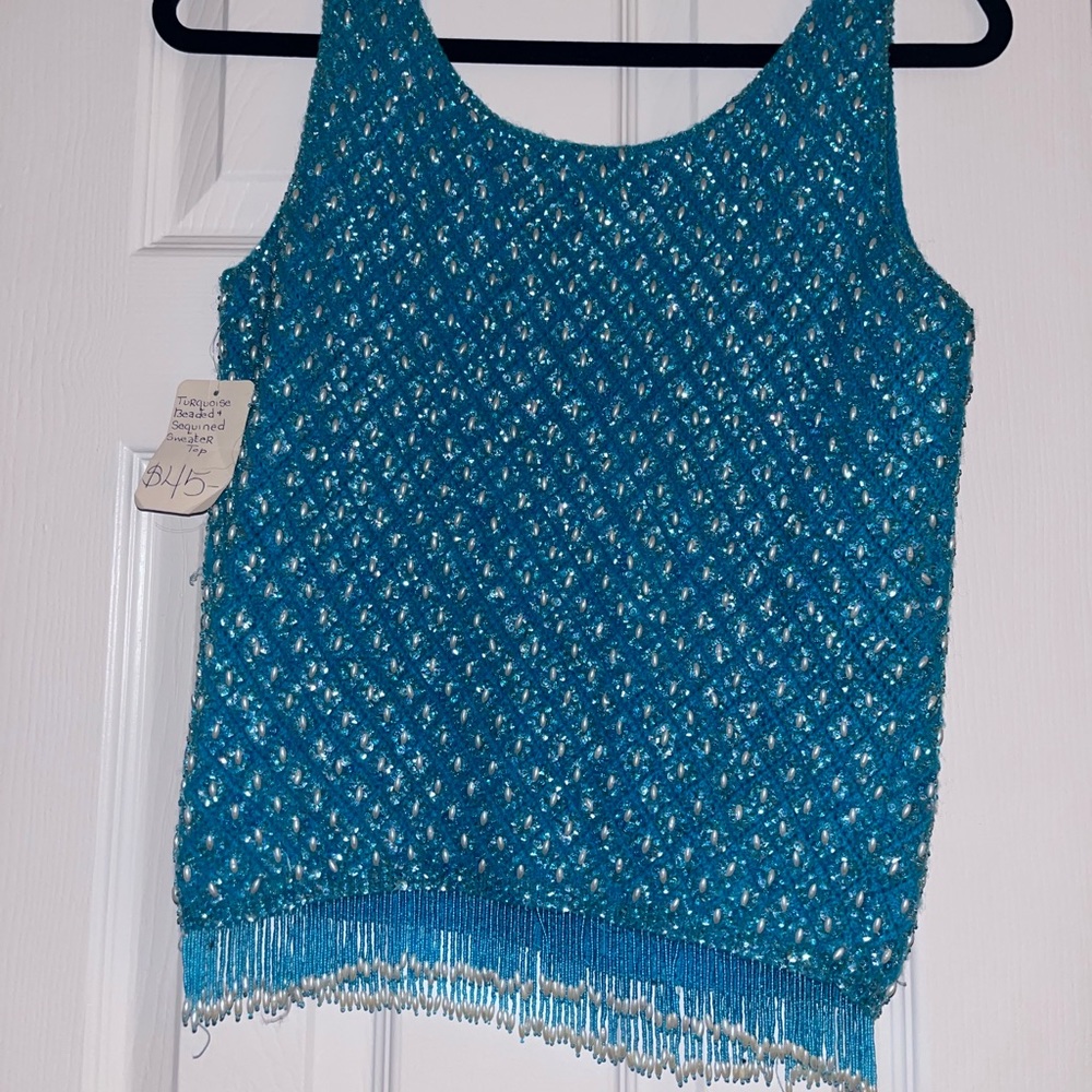 Blue beaded vest